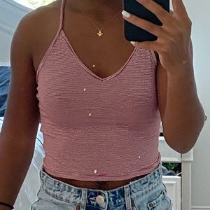 BRANDY MELVILLE striped cropped tank top
